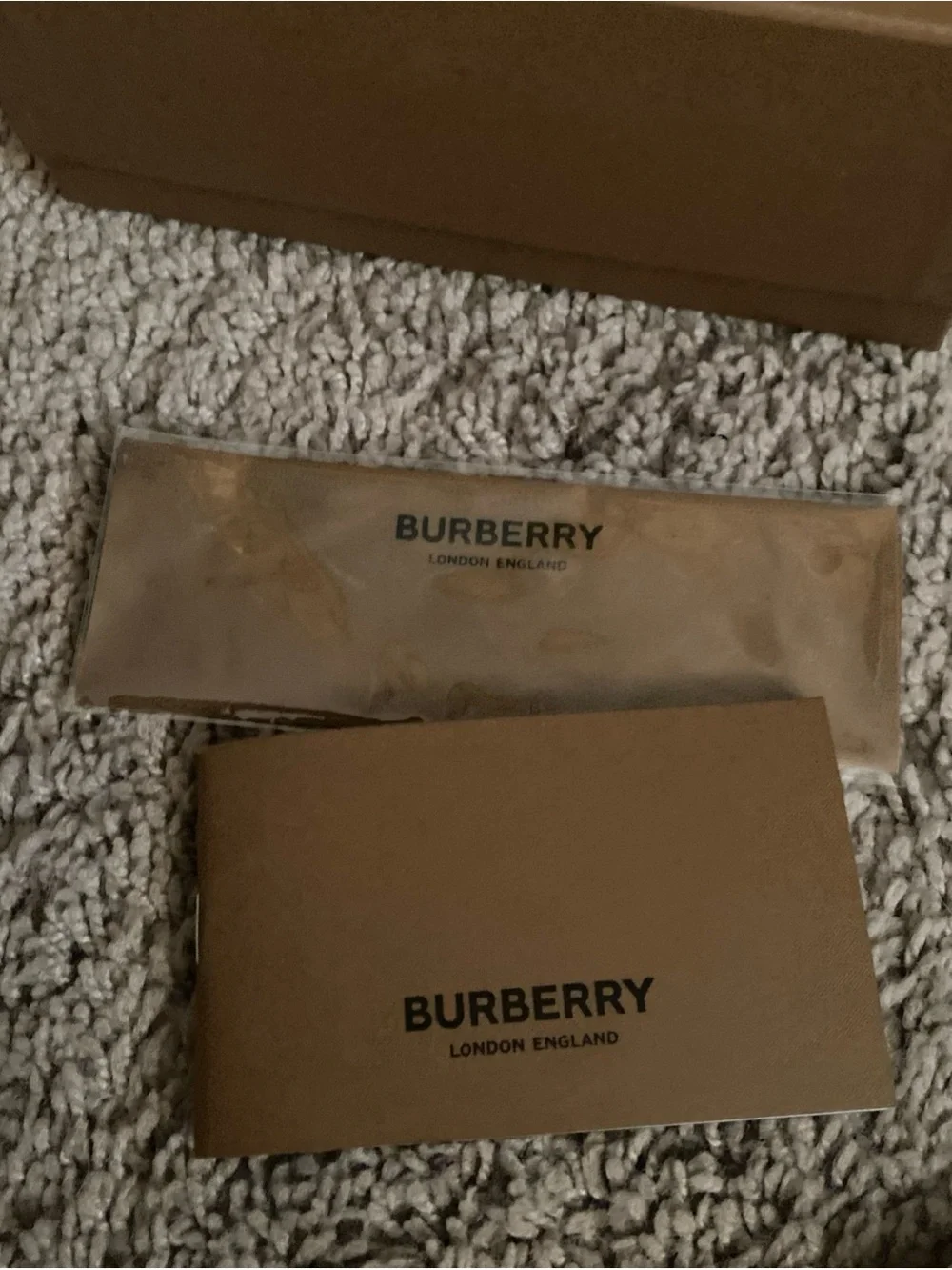 Burberry Tan and Black Branded Packaging empty box